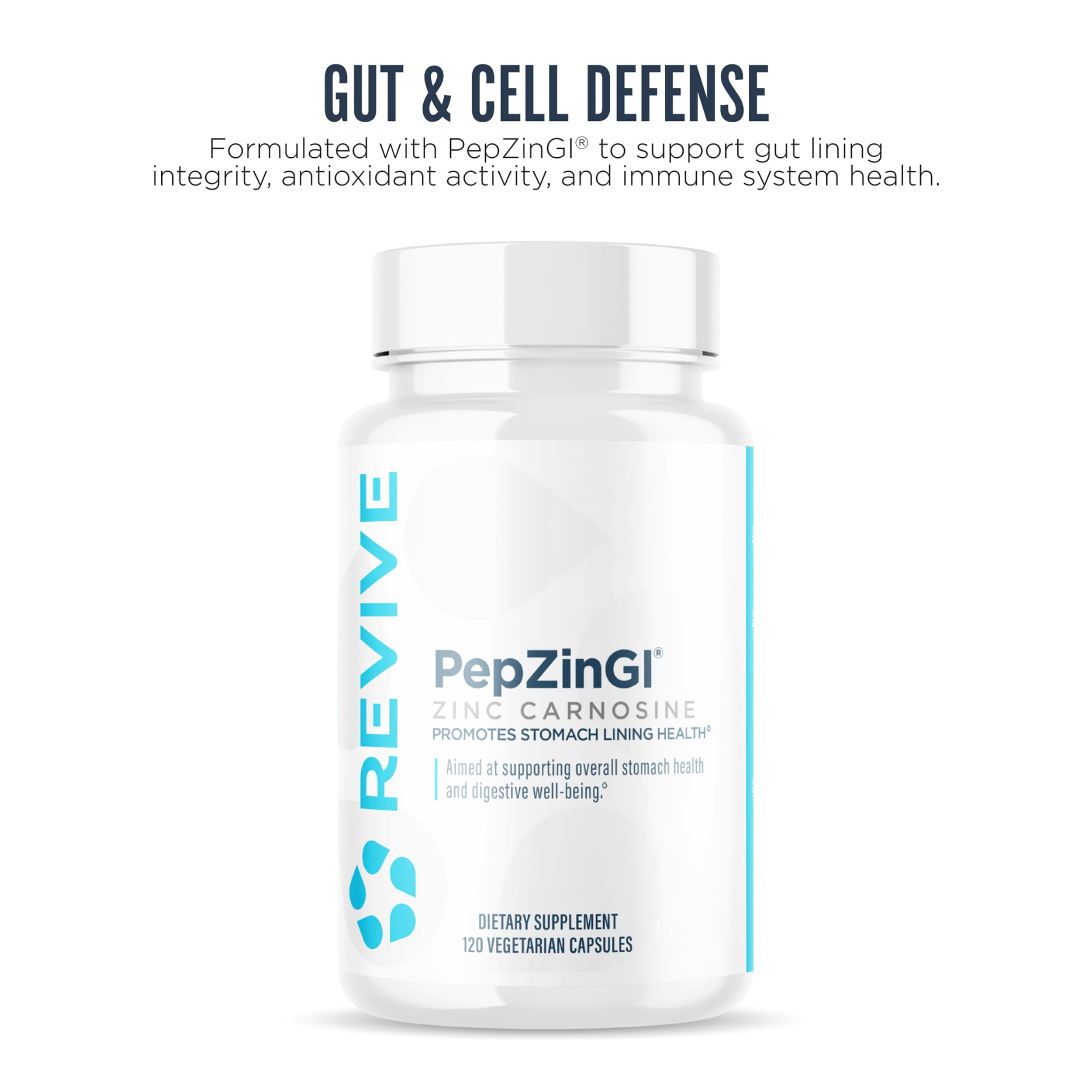 Zinc Carnosine capsules inside Revive MD bottle