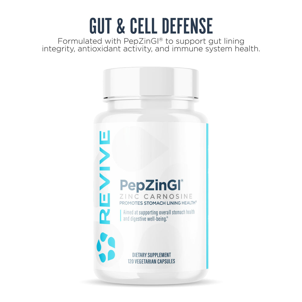 Zinc Carnosine capsules inside Revive MD bottle