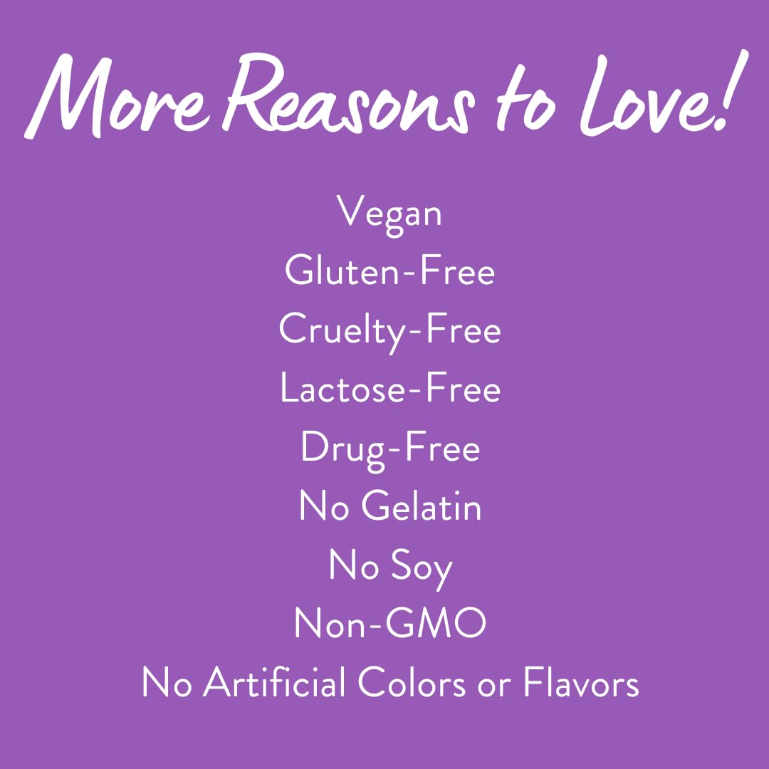 Close-up of blueberry-flavored sleep gummy with chamomile, lemon balm and passionflower