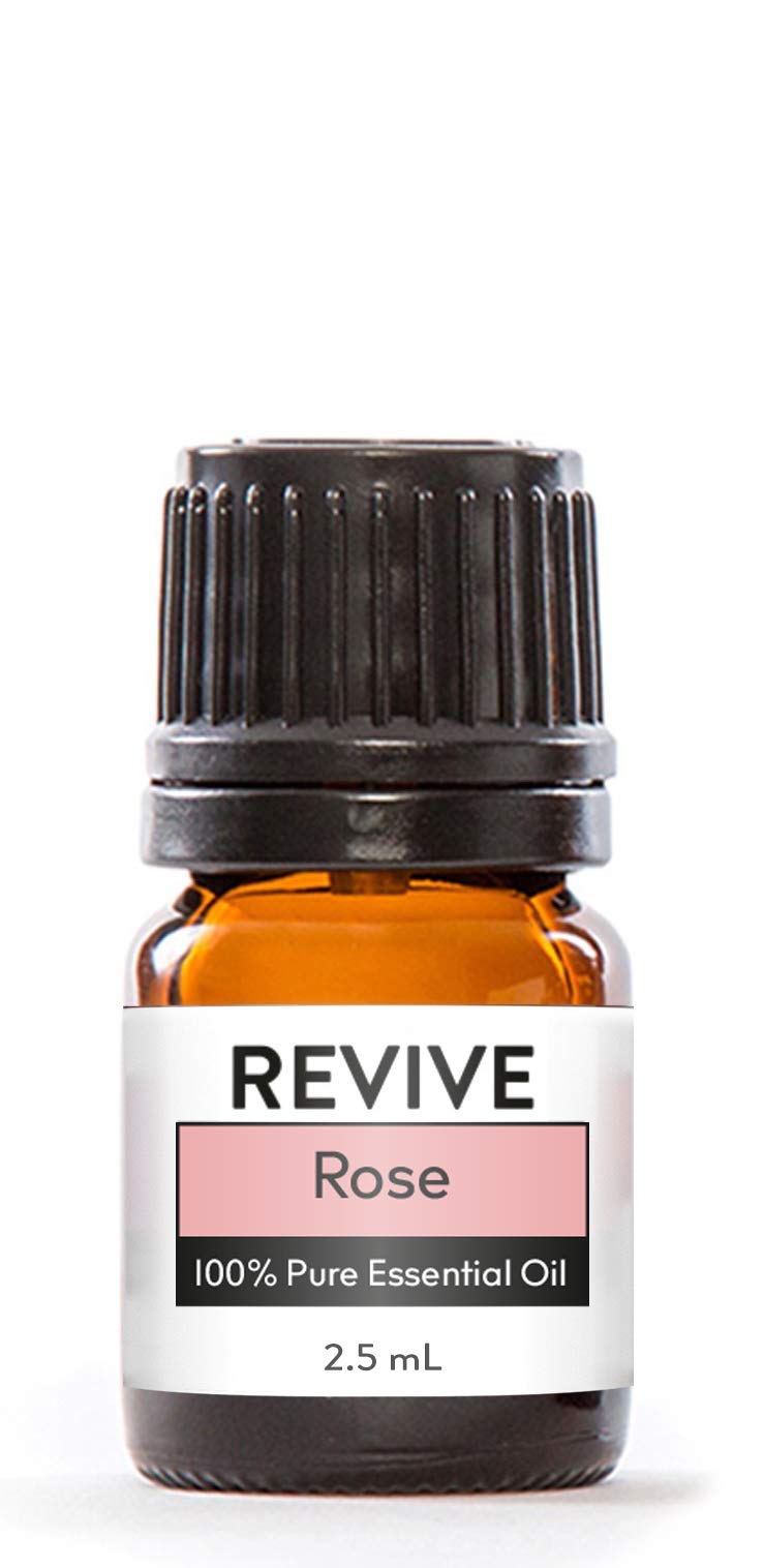 REVIVEEO Rose essential oil bottle ready for diffuser aromatherapy.