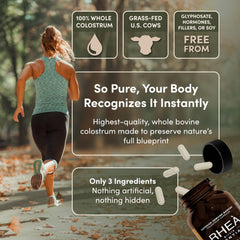 Product packaging front of RHEA Colostrum for Women