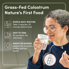 Supplement facts panel for RHEA Colostrum pills