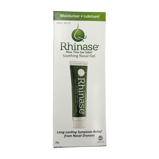 Rhinase dual-salt formulation graphic highlights balanced moisture for nasal passages.