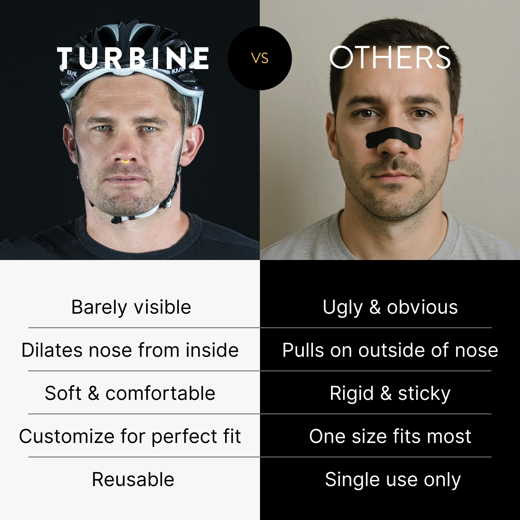 Rhinomed Turbine three-sizes feature enables personalized airflow comfort.