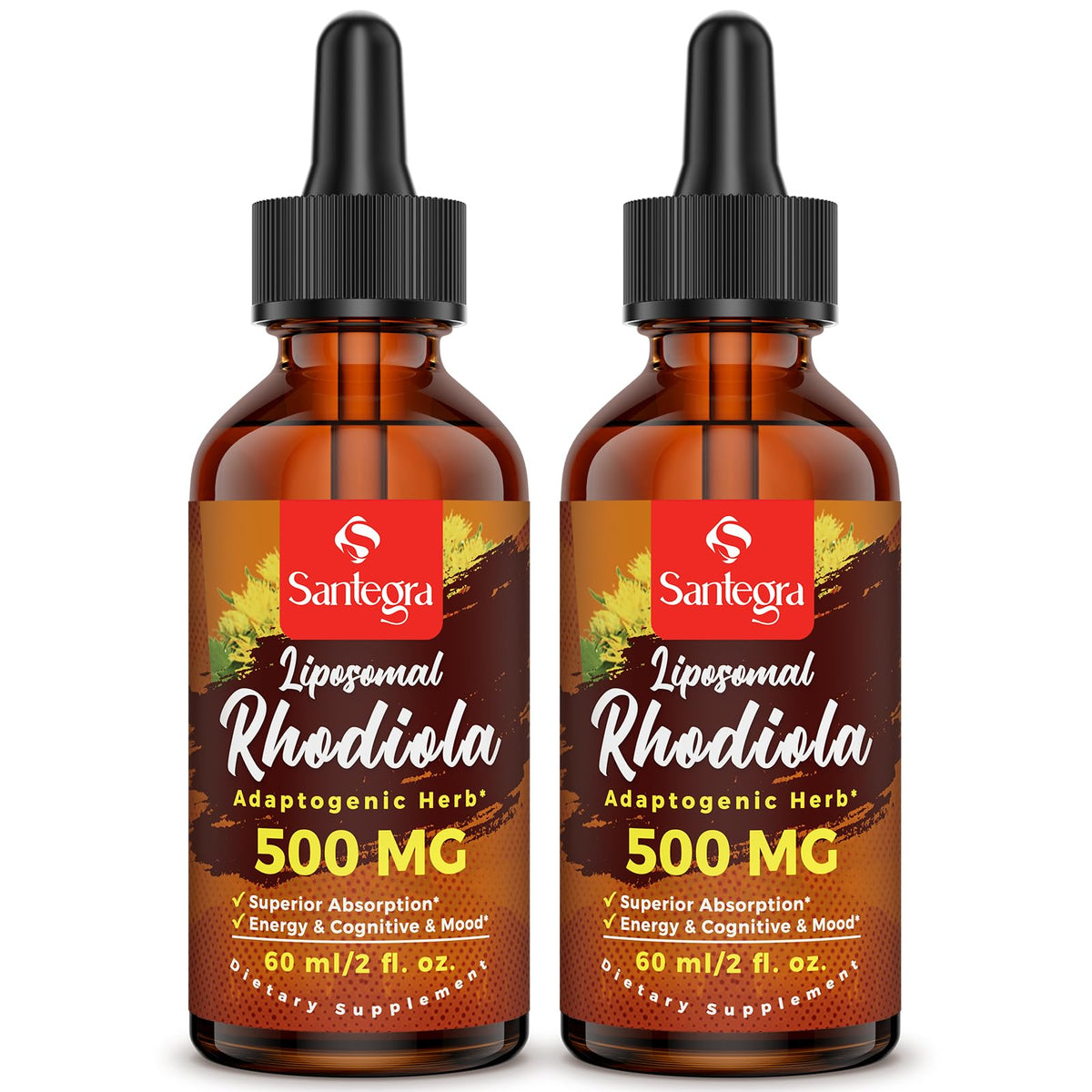Bottle labeled 57,000 mg liposomal rhodiola rosea with 120 ml size