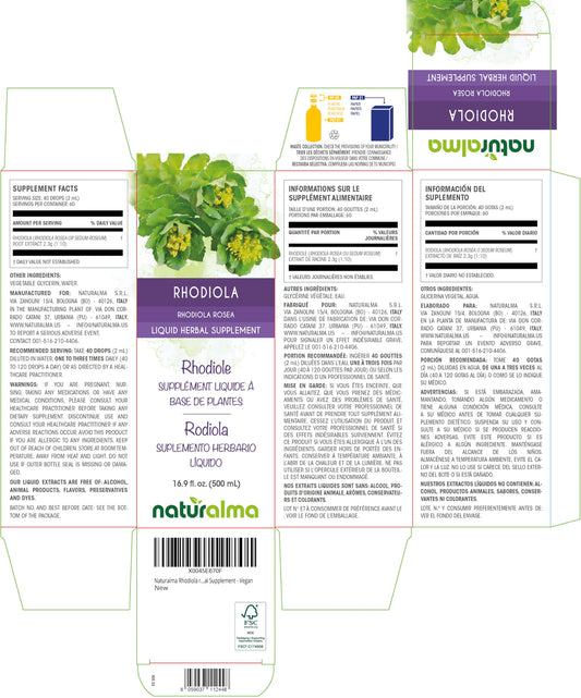 Rhodiola rosea drops with 40 drops per serving