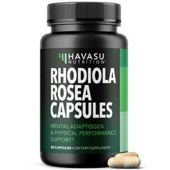 Front of Rhodiola Rosea supplement bottle