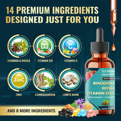 Label showing alcohol-free, vegan and non-GMO tincture