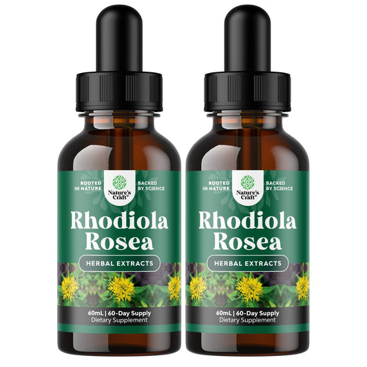 High Potency Rhodiola Rosea tincture bottle with label