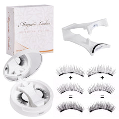 Rhostry Exquisite Look magnetic eyelashes with applicator for quick, glue-free wear.