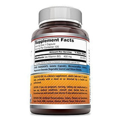 Riboflavin 400mg bottle ingredients and supplement facts