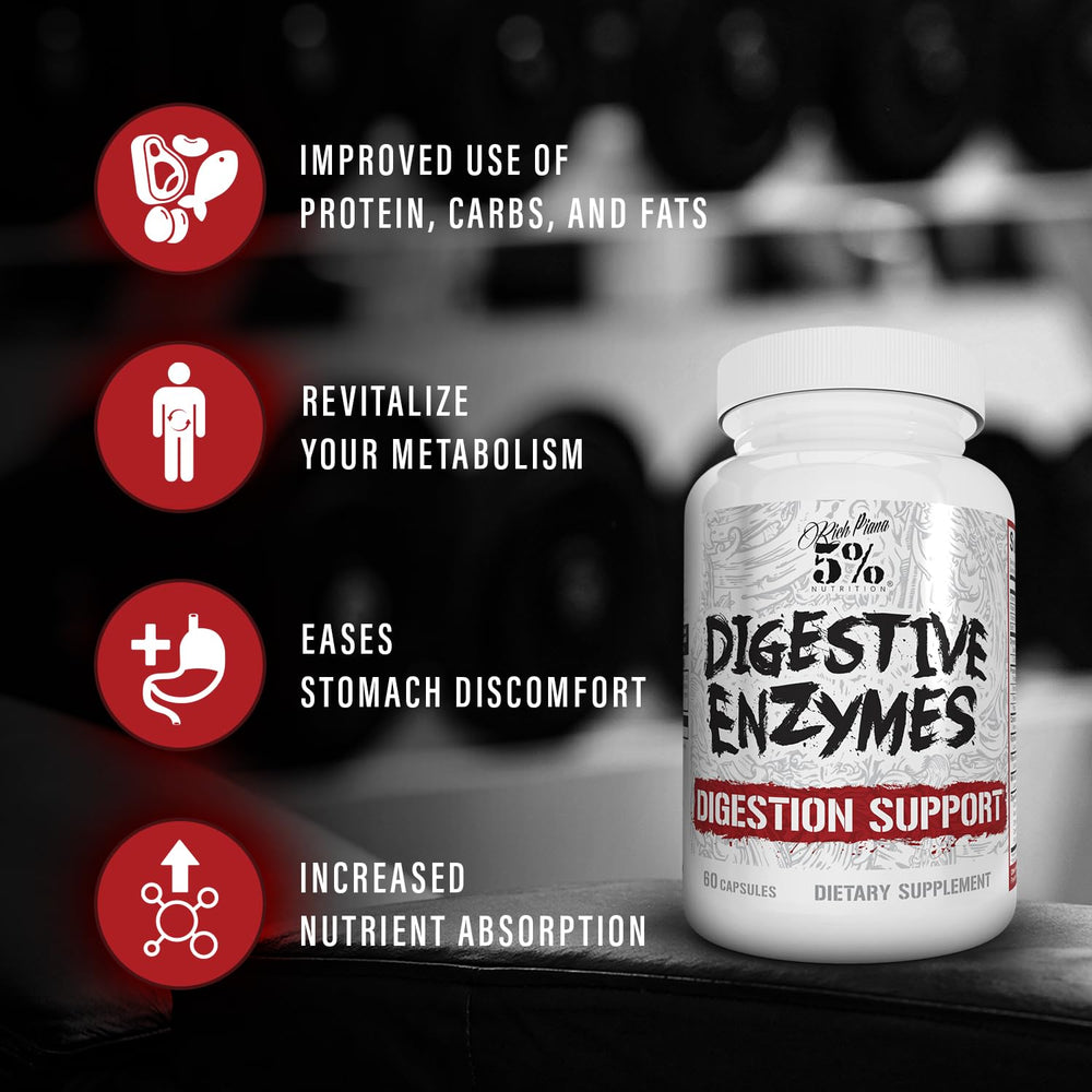 Vitamin B complex and natural extracts in Rich Piana Digestive Enzymes
