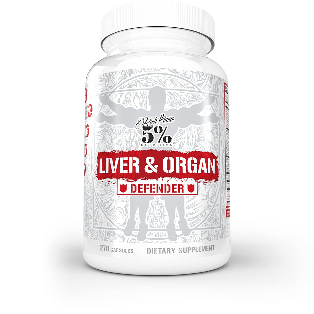 Front view of Rich Piana Liver Organ Defender bottle