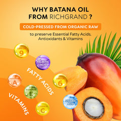 RICHGRAND Batana Oil in glass jar emphasizes pure, unrefined sourcing.