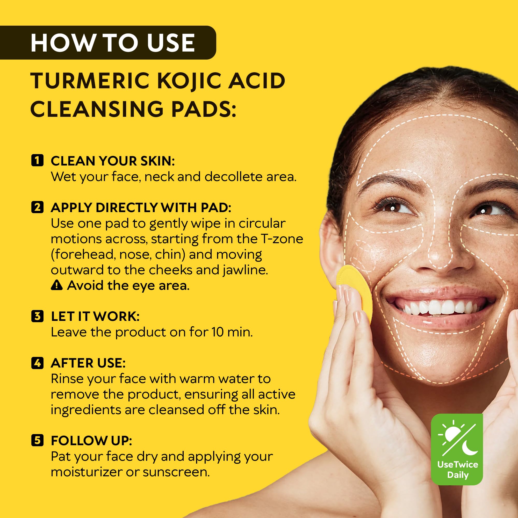 Foaming action of RichGrand Turmeric Kojic Cleansing Pad in use