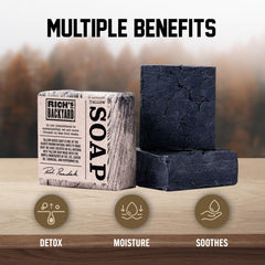 RICH'S BACKYARD activated charcoal swirl on soap for pore refining