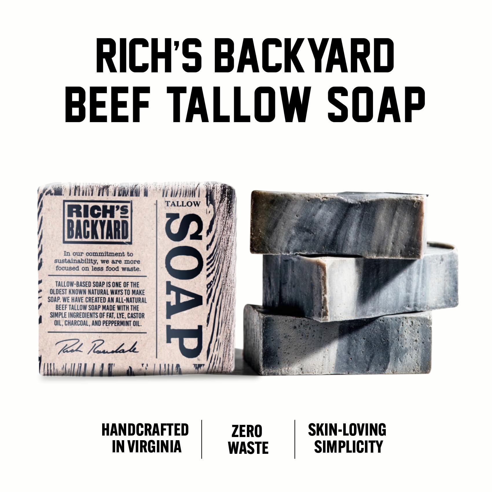 RICH'S BACKYARD grass-fed beef tallow texture on skin for nourished feel