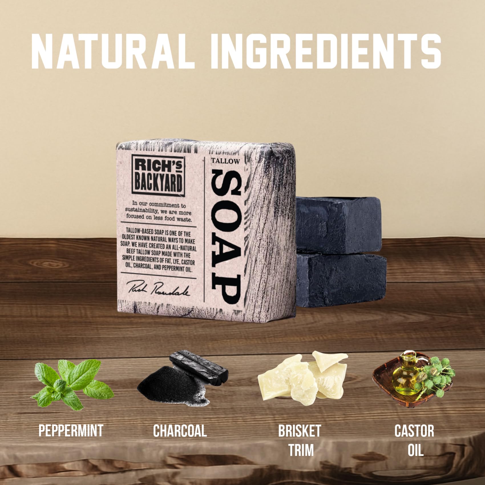 RICH'S BACKYARD sustainable small-batch production label for quality you can feel