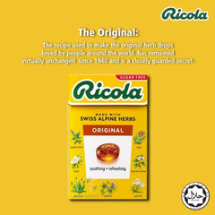 Back view of Ricola 45g pack10 packaging