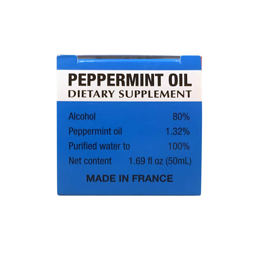 Label details from Ricqles Peppermint Oil dietary supplement