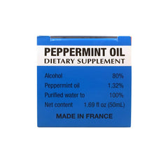 Label details from Ricqles Peppermint Oil dietary supplement