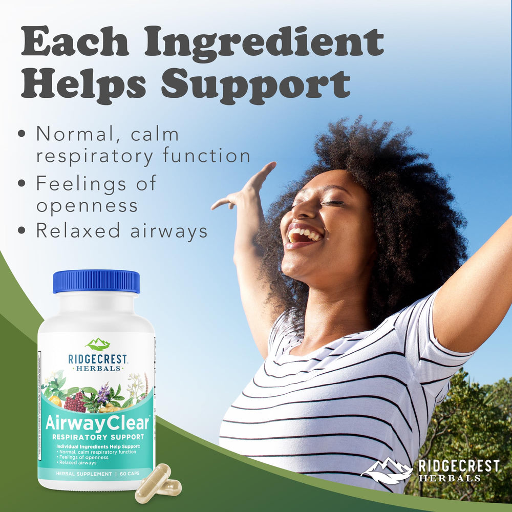 AirwayClear ingredients layout featuring herbs