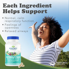AirwayClear ingredients layout featuring herbs