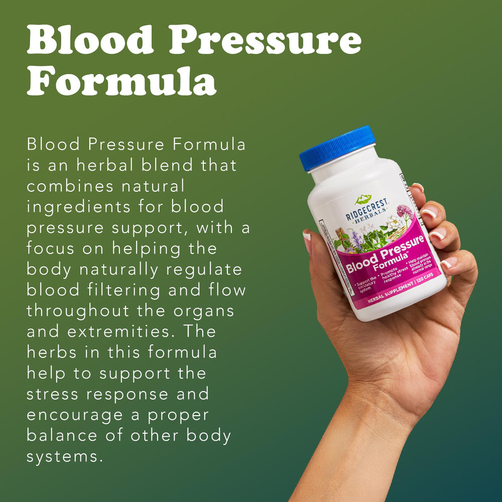 Capsules of RidgeCrest Blood Pressure Formula with herbal blend