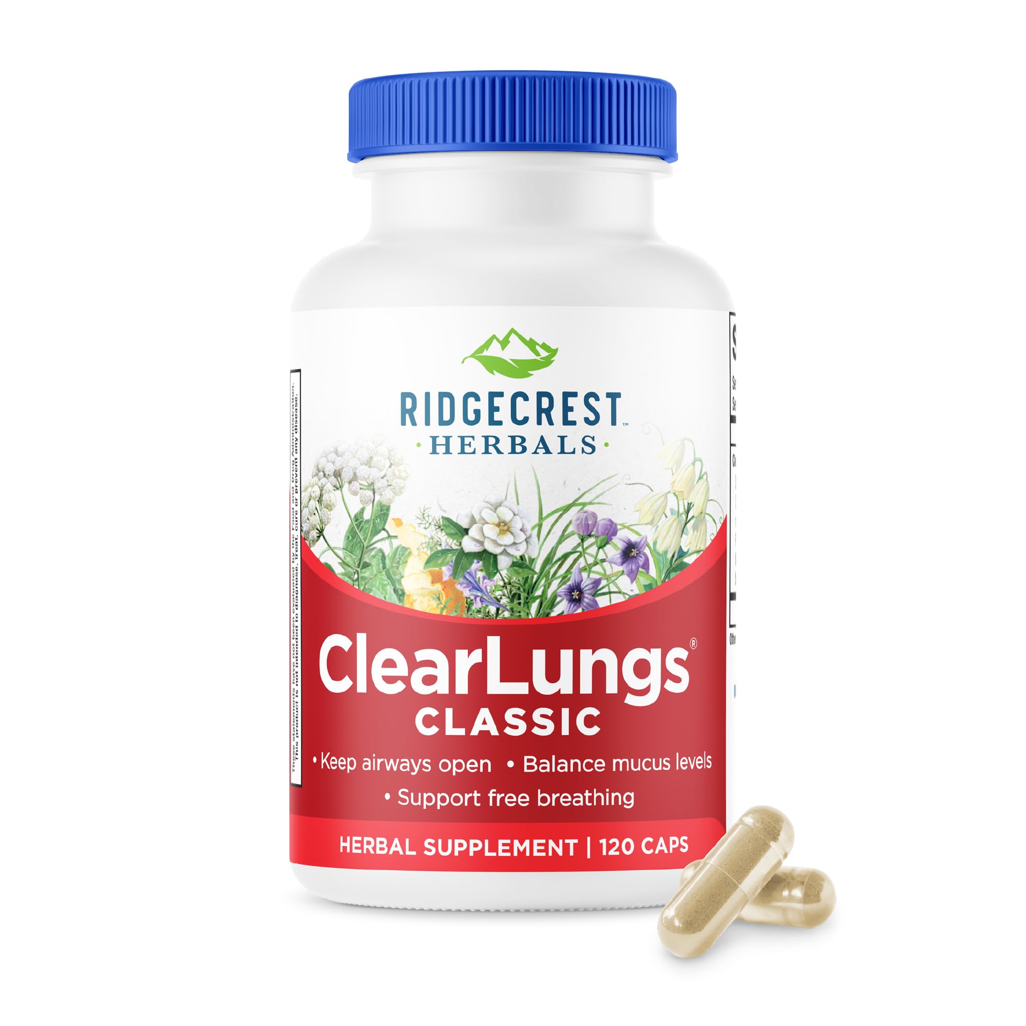 Ridgecrest ClearLungs Classic bottle on white background