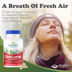 RidgeCrest ClearLungs Classic packaging box emphasizes non-drowsy use