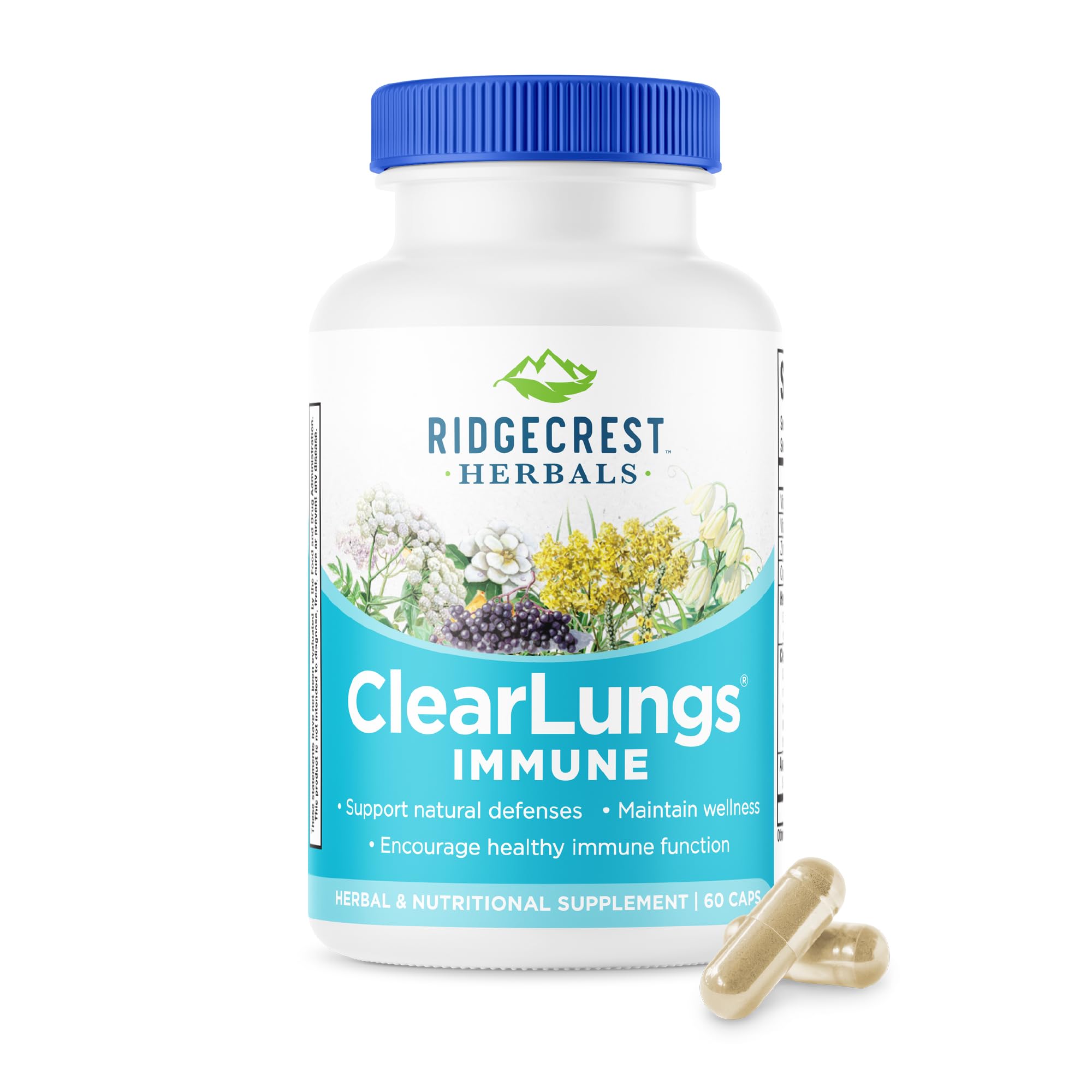 RidgeCrest ClearLungs Immune bottle front label