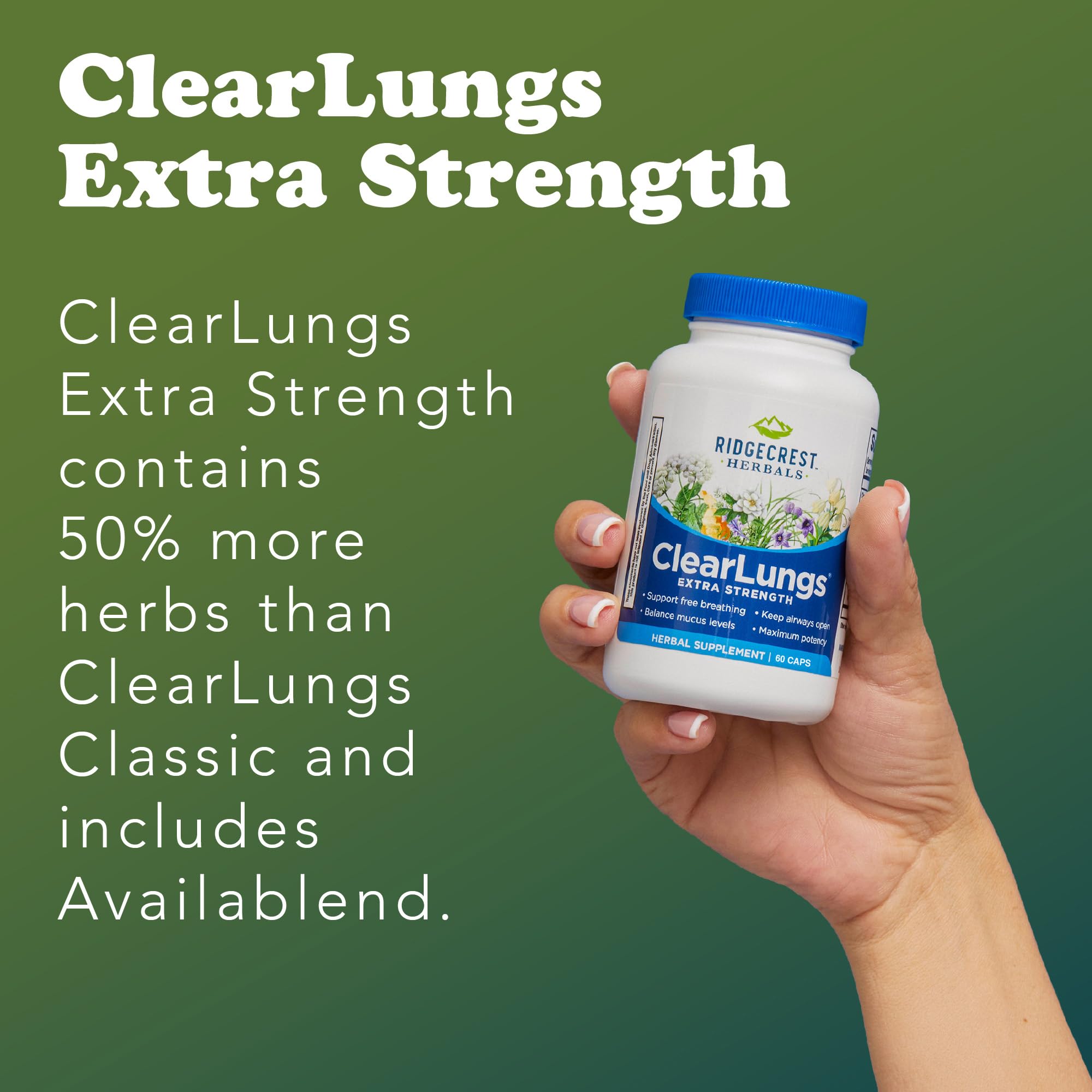 ClearLungs Extra Strength bottle beside its packaging and label