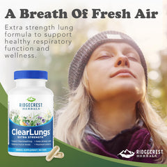 Usage guide image showing an adult taking the supplement for respiratory support