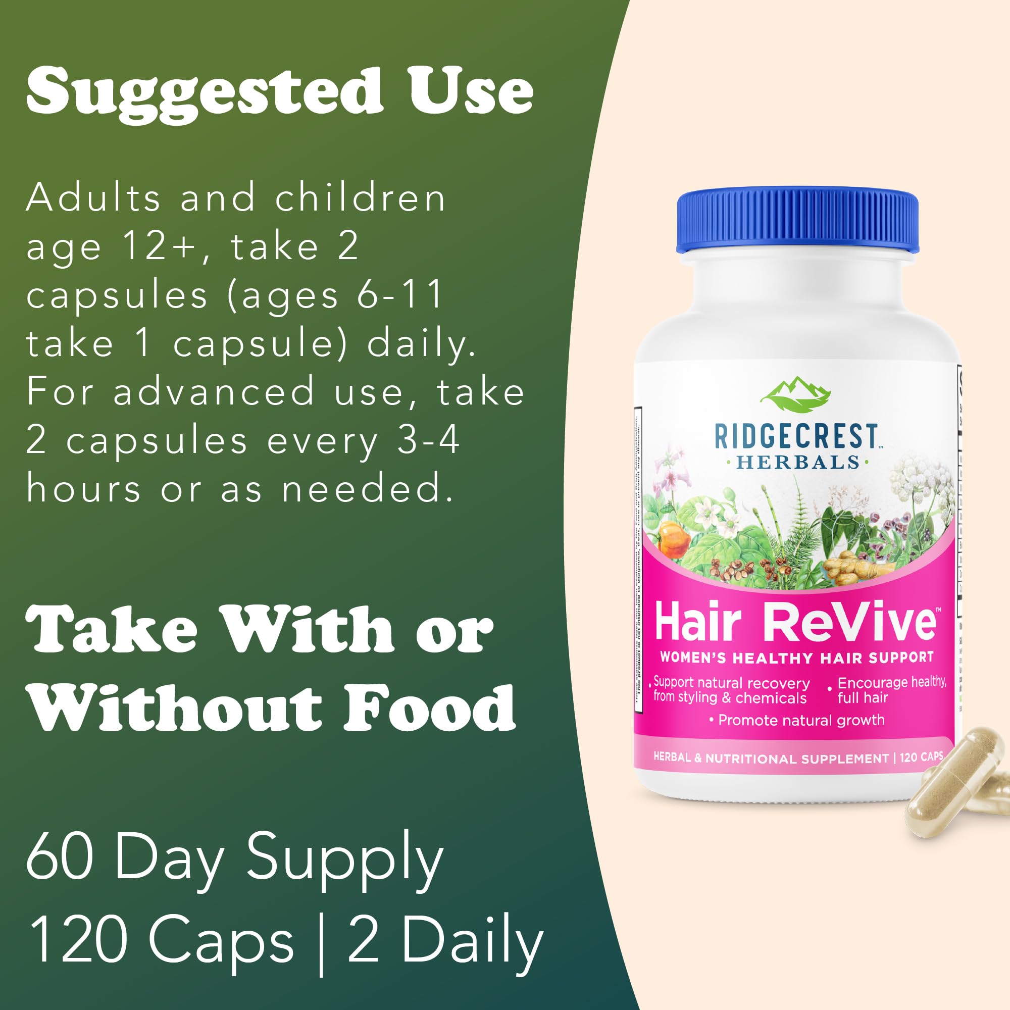 RidgeCrest Hair ReVive ingredients blend image featuring NAC and kelp.