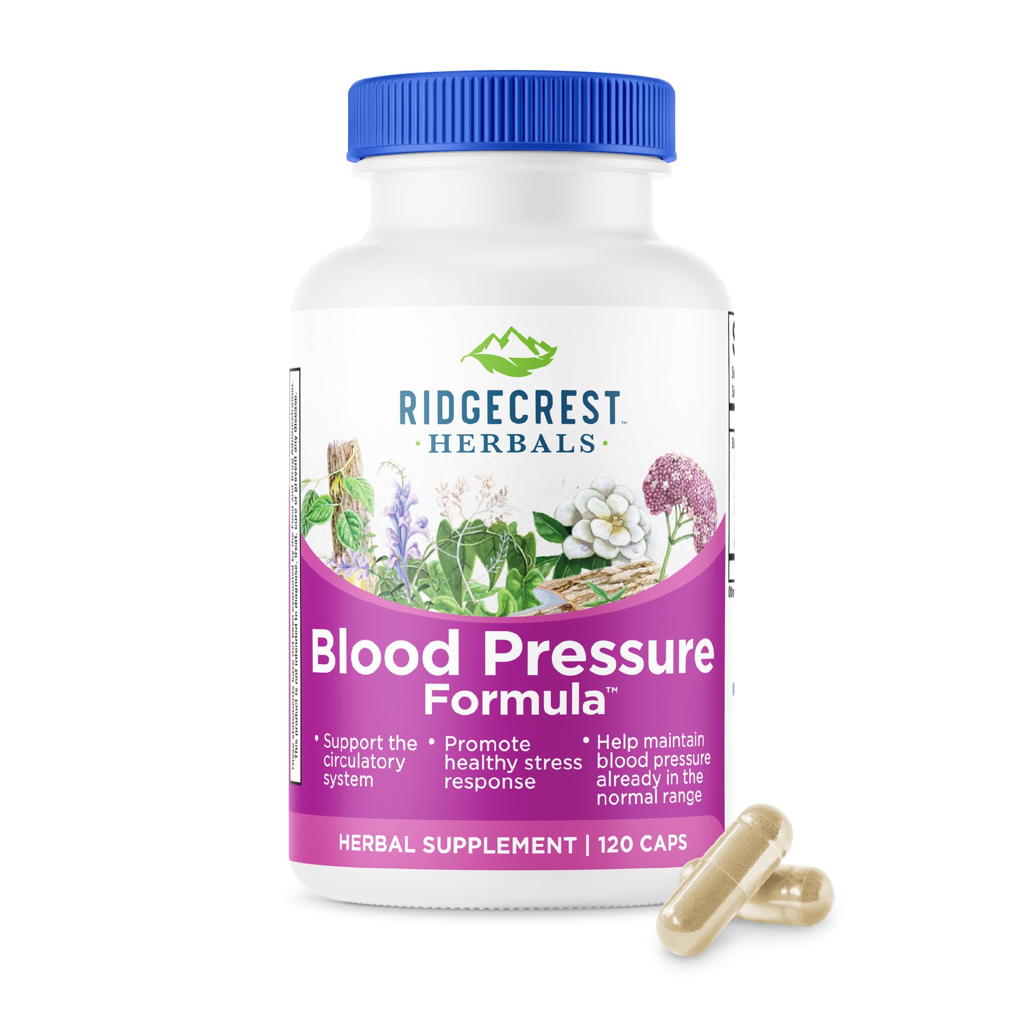 RidgeCrest Herbals Blood Pressure Formula bottle with 12 herbs