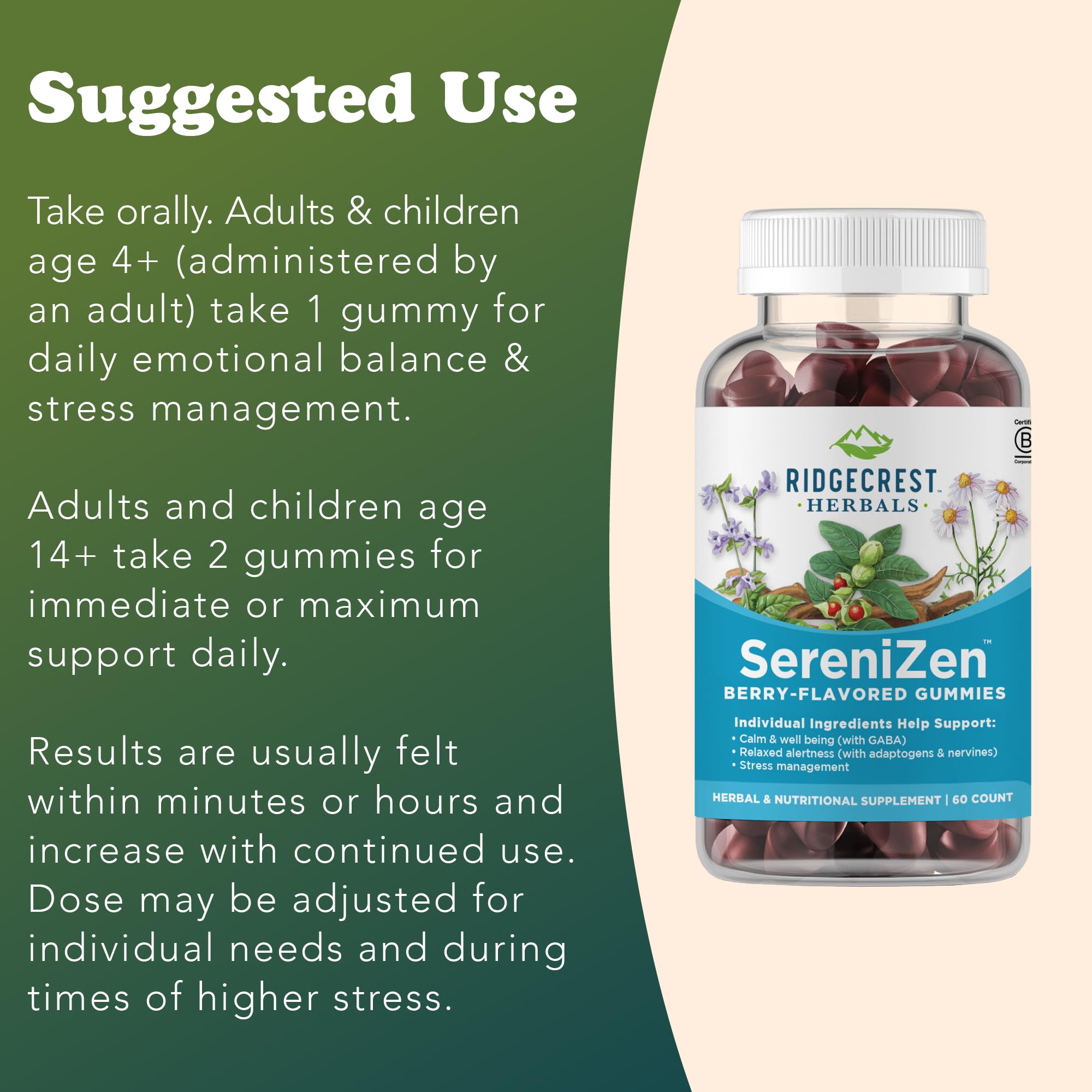 SereniZen Gummies ingredients and nutrients