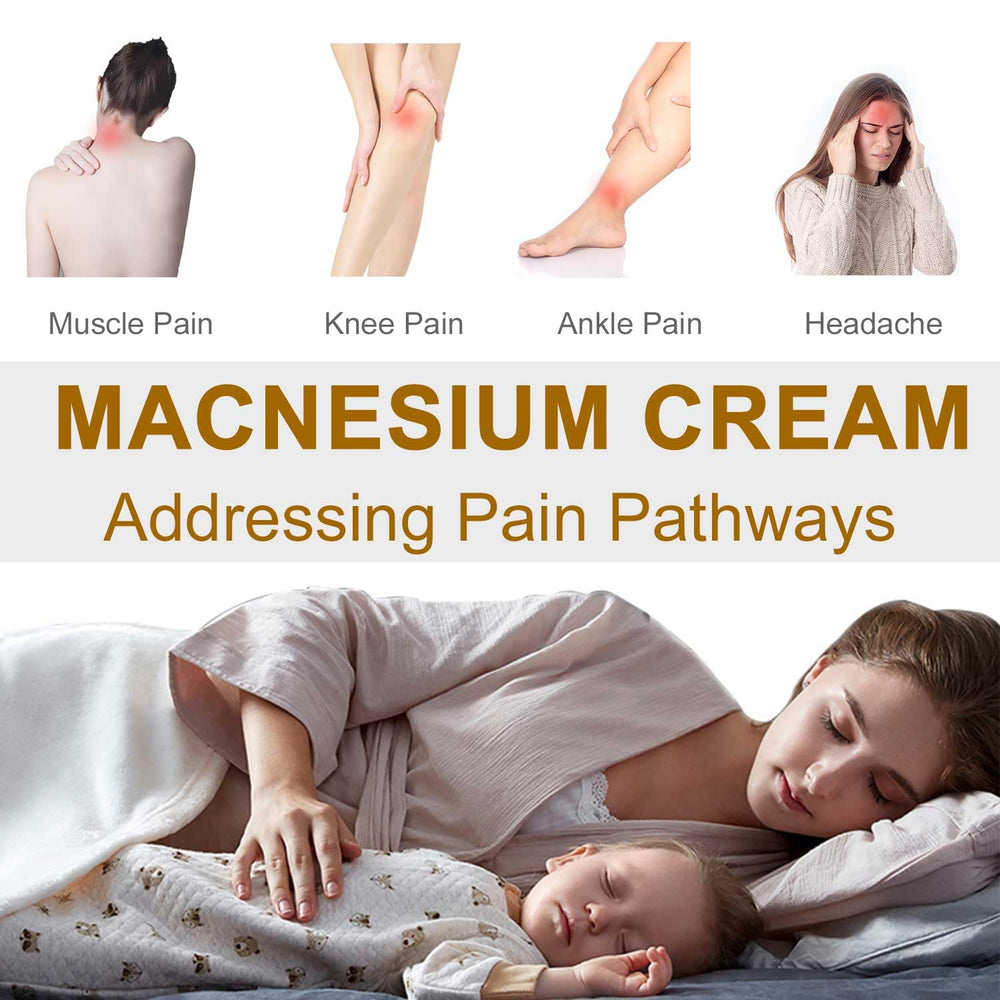 Non-greasy magnesium lotion being absorbed into the skin