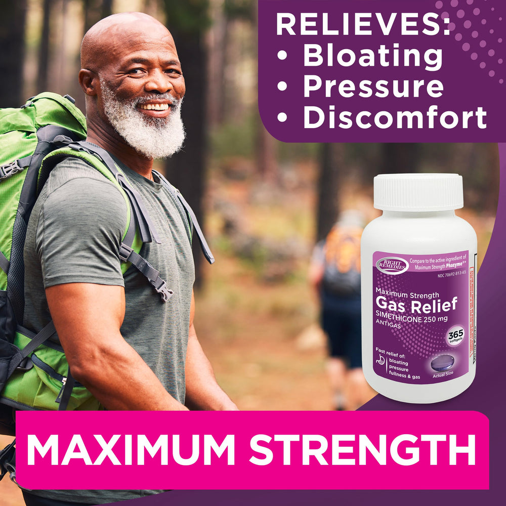 RIGHT REMEDIES Gas Relief in-use demonstrates comfortable, convenient use.