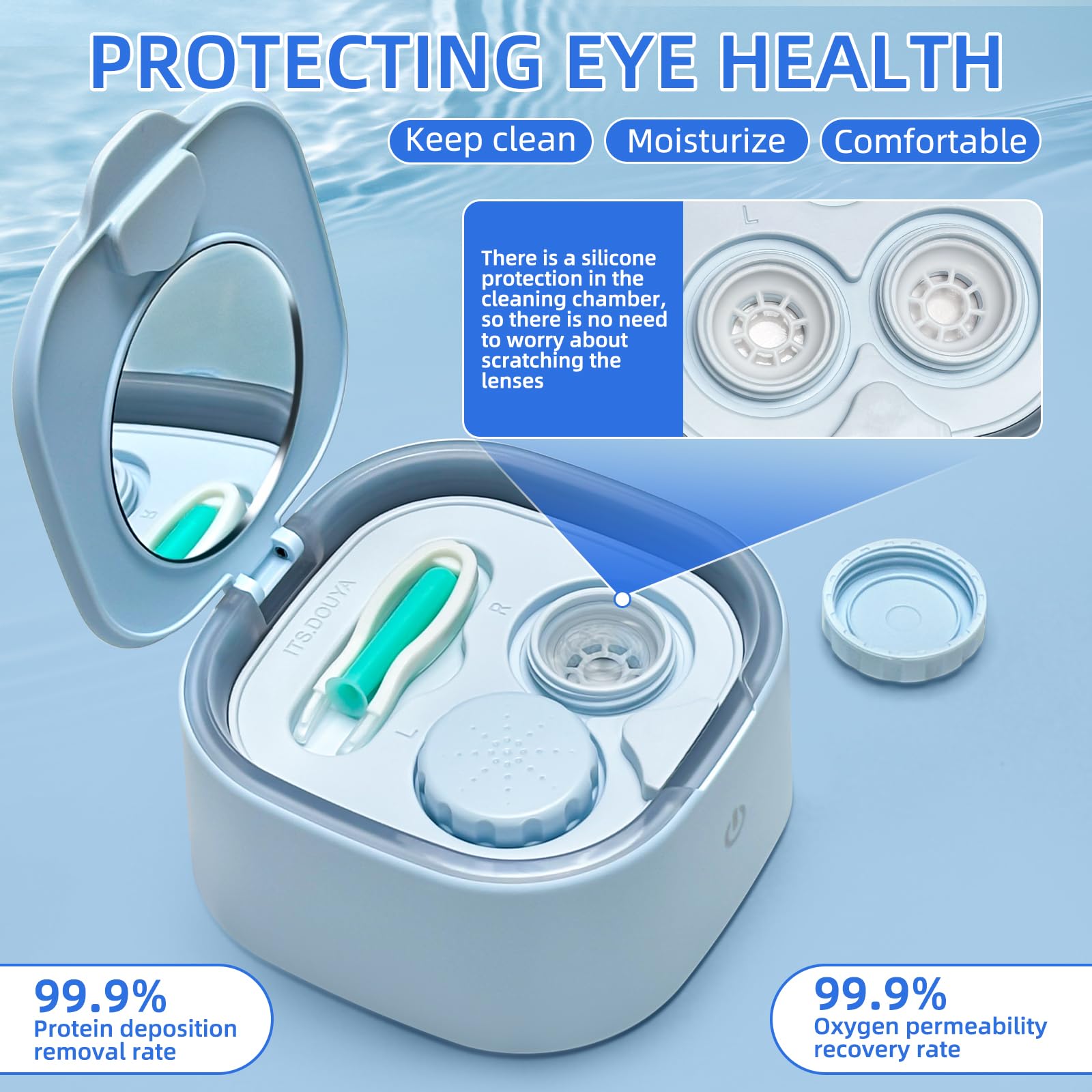 Rigid Gas Permeable (RGP) lens cleaning device