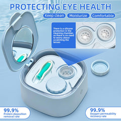 Rigid Gas Permeable (RGP) lens cleaning device