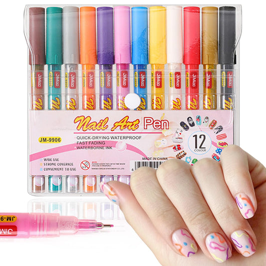 RIICFDD nail-art-pens-12-colors-set for versatile at-home designs