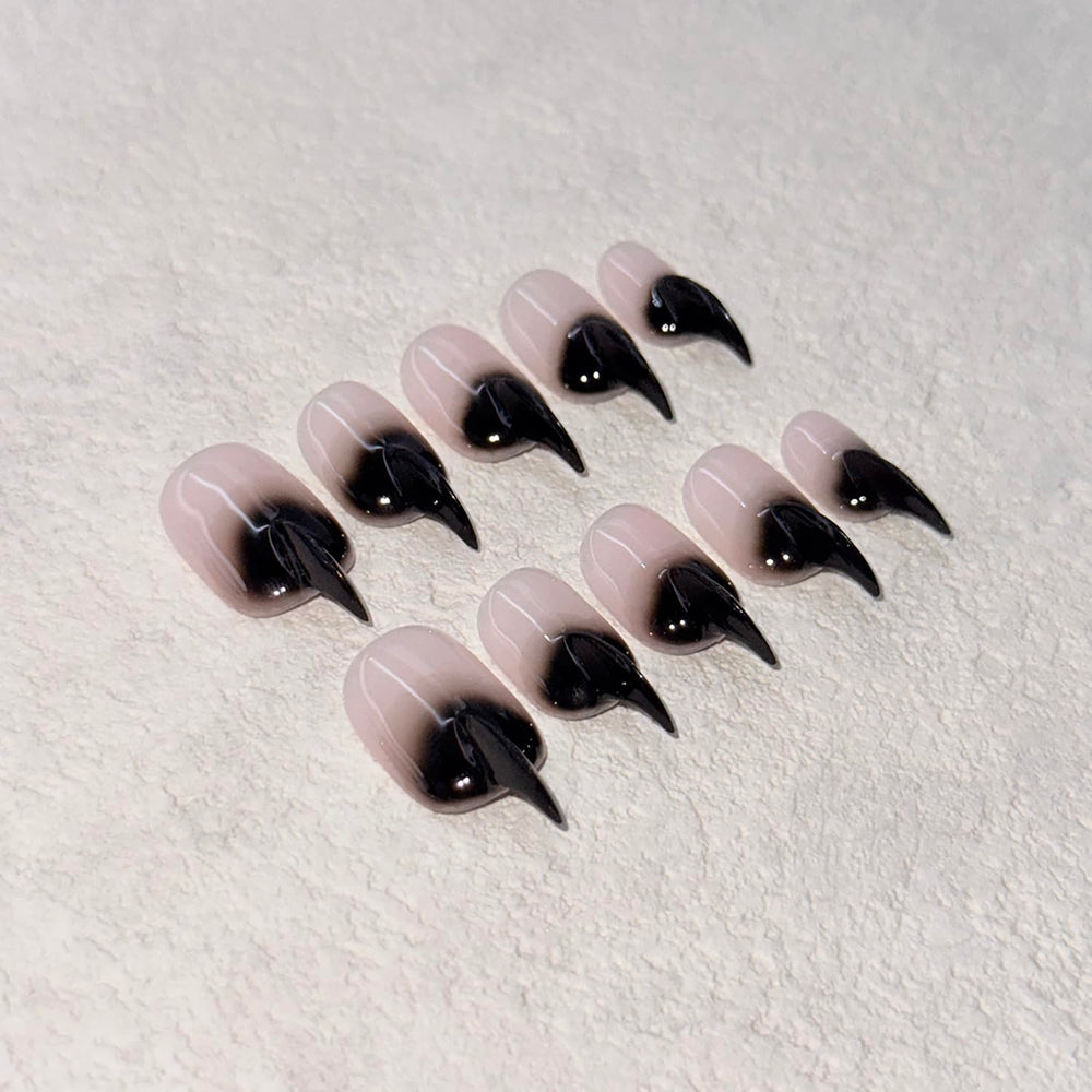 RIICFDD stiletto press-on nails with glossy finish for a quick salon-style manicure.