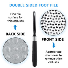 Rikans Foot File detachable catcher catching debris during use