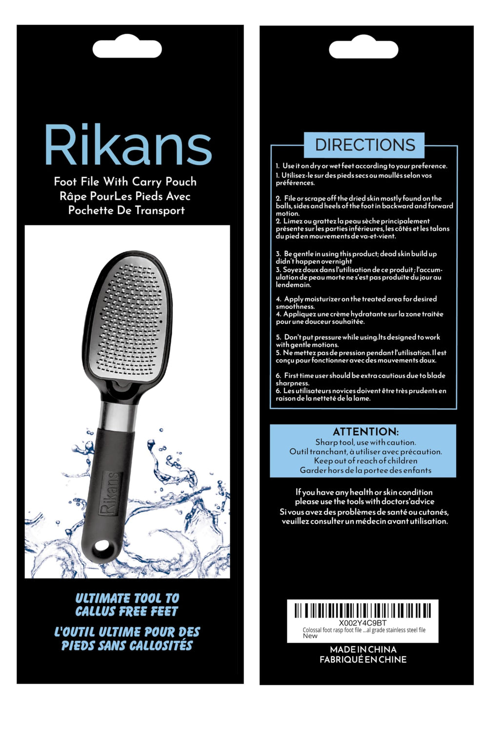 Rikans Foot File effective on both wet and dry feet for versatility