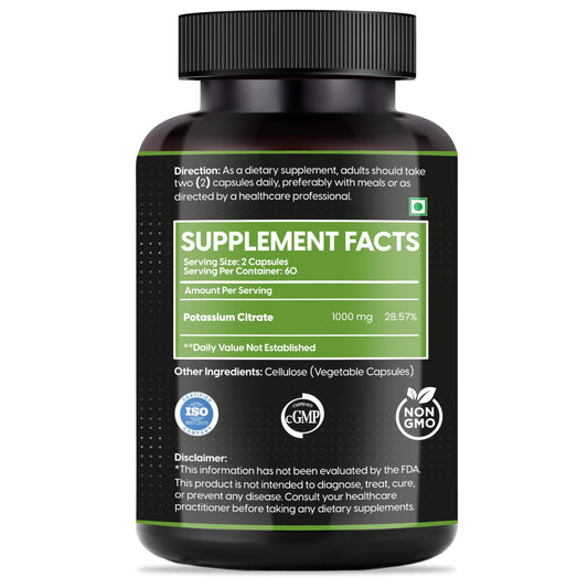 Close-up of Rimo Nutrition Potassium Citrate Supplement packaging