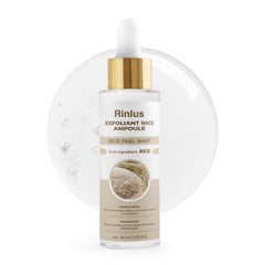 Rinlus Peel Shot Glow ampoule bottle close-up showing dual-phase exfoliation