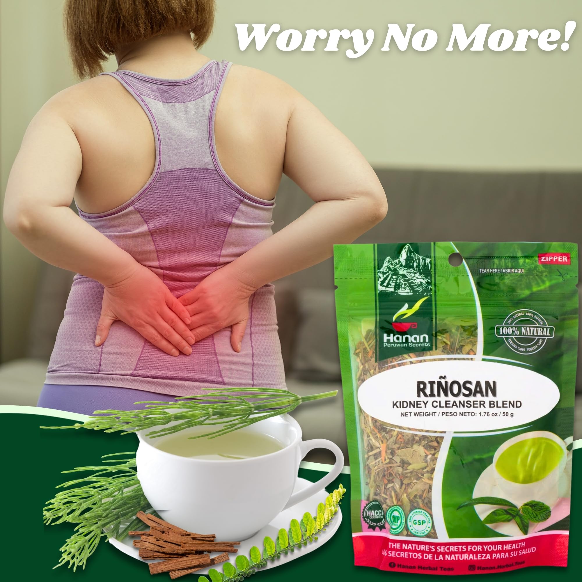 All-natural Peruvian ingredients in Riñosan kidney cleanse tea