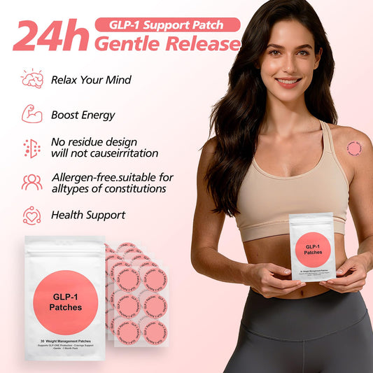 Box packaging highlighting GLP-1 Patches with L-Glutamine & Berberine