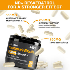 Label highlighting 900mg NAD+ formulation