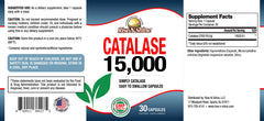 Ingredients panel for Rise-N-Shine Catalase 15,000